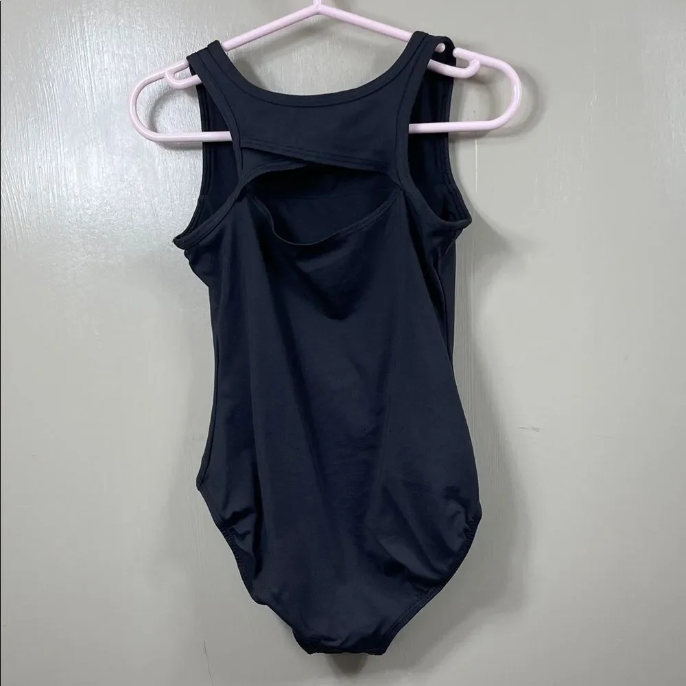 Justice Girls Black Gymnastics & Dance Tank Leotard - Size XS-5-6